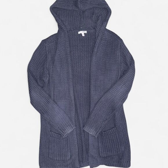 Sonoma Navy Blue Knit Cardigan Sweater with Hood - Picture 6 of 8